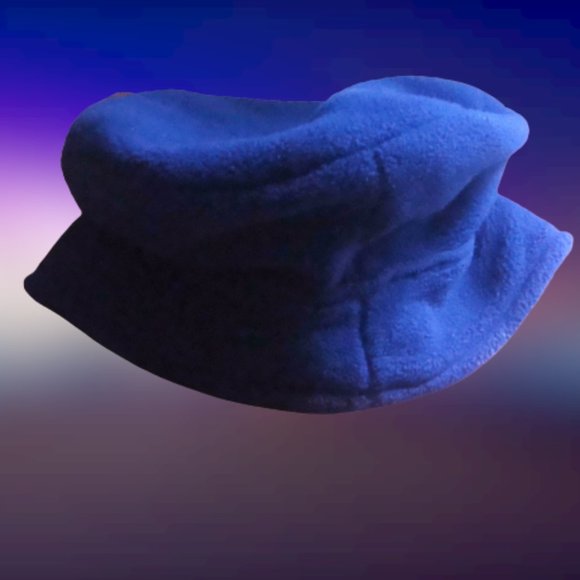 Vintage 90s Cobalt Blue Fleece Winter Hat - Picture 4 of 11
